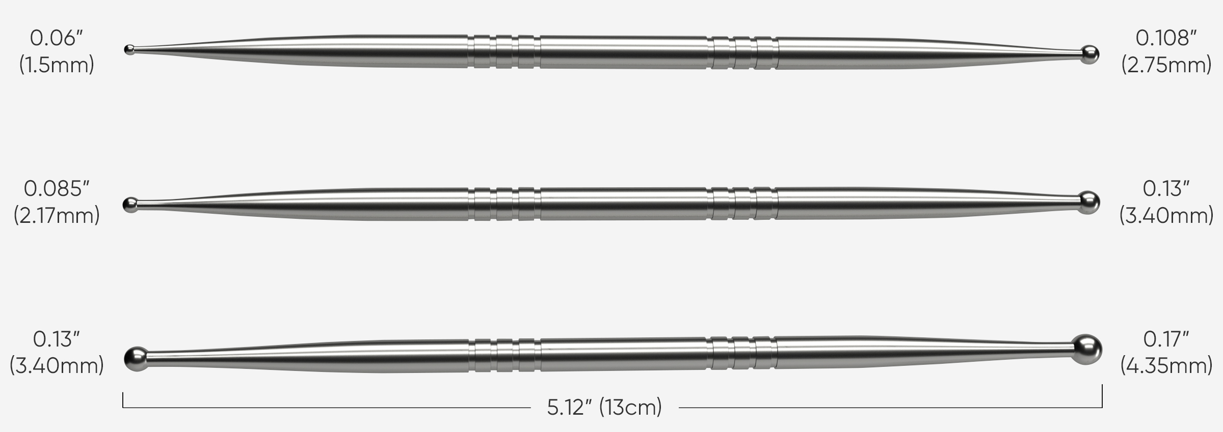 3 Round Sculpting Set Measurements