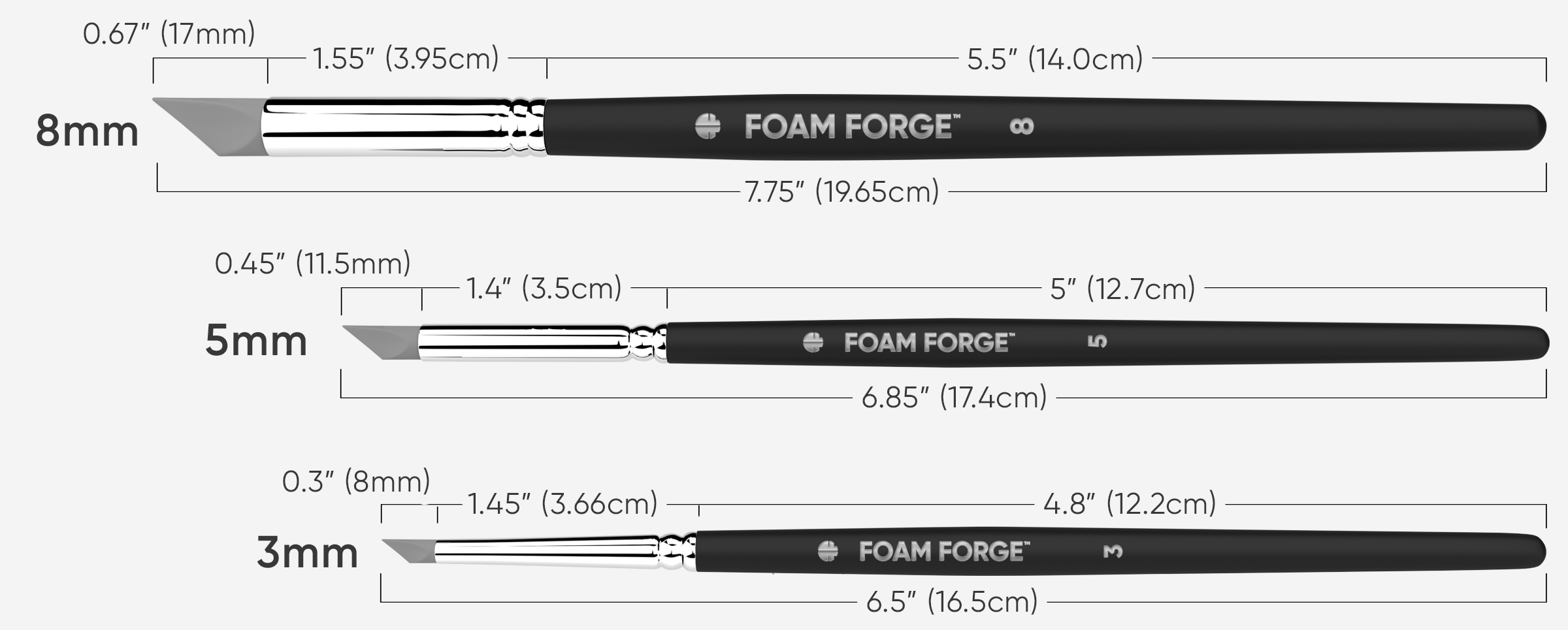 3 Round Sculpting Set Measurements